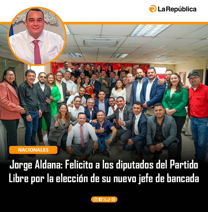 Felicito a los diputados del Partido Libre por la elección de su nuevo jefe de bancada, en un proceso democrático que reafirma los valores y - Cover Image